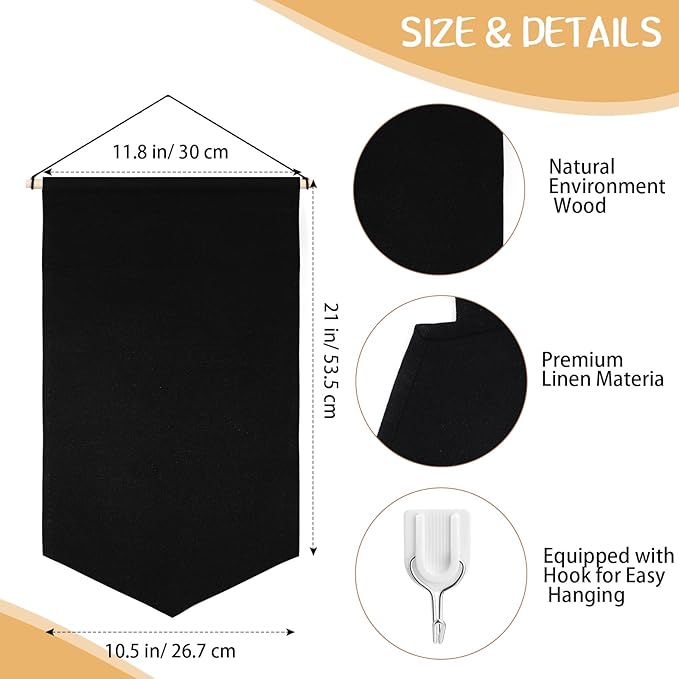 VitalCozy Pin Wall Display Banner with Butterfly Clutch Tie Tacks Enamel Pin Display Blank Canvas Display Metal Pin Backs Pin Organizer for Jewelry Lapels Badges Buttons Collection(Black)