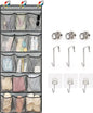 Over The Door Cruise Ship Organizer - Cruise Ship Magnetic Door Organizer with 15 Size-Graded Pockets, Hanging Magnetic Cruise Storage Shoe Rack for Cabin, 2025 Cruise Essential, 9 Hooks(Grey)