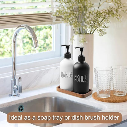 ALELION 6" Small Tiny Bathroom Vanity Tray for Counter - Acacia Wood Dish Soap Dispenser Tray for Kitchen - Decorative Tray for Kitchen Dresser Tops Perfume Jewelry