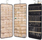 2 Pack Travel Jewelry Organizers and Storage Set: One with 48 Pockets for Earring & Ring, One with 43 Large Pockets for Bracelets & Watches, Hanging Storage Roll with Hanger for Closet Wall
