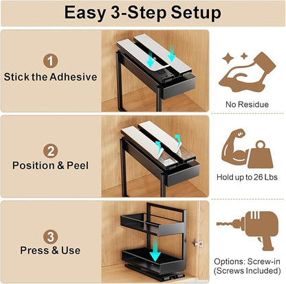 iSPECLE Vertical Spice Rack Pull Out - 1 Pack Rotate No-Drill Slide Out Spice Rack for Cabinet Swivel Easy Access Spices, Adjust Height for 4oz to 8oz Spice Jars Inside Kitchen Pantry Cabinet, White