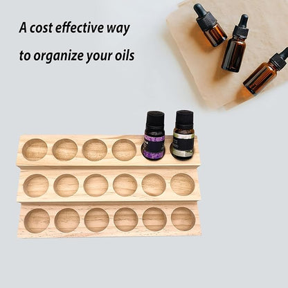 3 Tier Wooden Essential Oil Organizer Essential Oils Racks Display Stand Tabletop Storage Rack for 5-20ml Bottles Organizers and Storage Shelf Box Display for Essential Oils