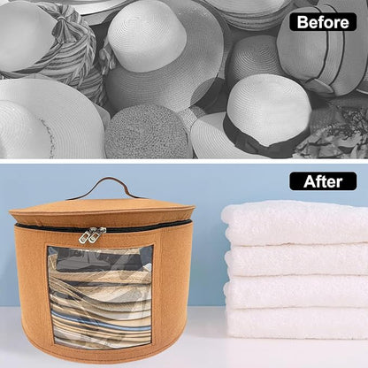 Hat Storage Box,Hat Boxes for Women Storage,Cowboy Hats Holder for Travel,Wide Brims Hat Carrier Case,Stuffed Animal Toy Organizer,Hat Box Closet Organizers and Storage,Hat Boxes for Men