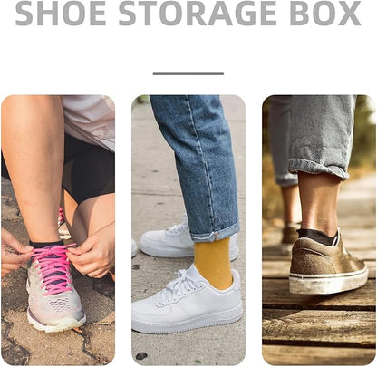 Gadpiparty 2pcs Male Shoe Storage Boxes Thickened Plastic Stackable Footwear Organizer with Flip-top Compartment for Home Closet Storage