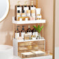 StorBin 3 Large Drawers Makeup Organizer - 5 Tier Bathroom Counter Organizers and Storage, Versatile Perfume Vanity Organizer, Ideal for Cosmetic, Large Skincare, Face Mask, Office Supplies, Amber