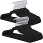 Velvet Hangers, 50 Pack Black Slim Felt Hangers with 360 Swivel Hook, Non-Slip, Heavy Duty for Coats, Pants & Dresses