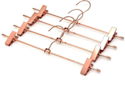 30Pack KOOBAY 13.7" Rose Gold Metal Heavy Duty Clips Pants Hangers Trousers with Swivel Hook