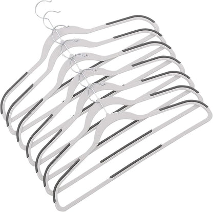 VECELO Non-Slip Clothes Hangers, 25 Pack Heavy Duty Plastic Hangers with 360° Rotating Metal Hook, Space Saving Wardrobe Organizer for Shirts, Coats, Pants, Dresses