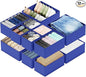 SpaceAid Drawer Organizer for Clothes, 12 Pack Dresser Drawer Organizer Bins, Closet Organizers and Storage Dividers for Clothing, Underwears, Socks (Blue)