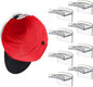 Modern JP Adhesive Hat Hooks for Wall (8-Pack) - Minimalist Hat Rack Design, No Drilling, Strong Hold Hat Hangers - USA Patented, Clear