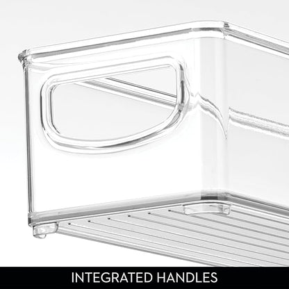iDesign Slim Clear Plastic Storage Bin, Extra Long Narrow Stackable Organizer for Kitchen and Pantry, 2-Pack