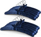 Blue Satin Padded Sweater Hangers 10 Pack, Blouse Hanger with Thick & Soft Foam for Bridal Wedding Dress Lingerie, Smooth Silk Covered Shirt Hanger Without Shoulder Bump