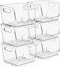 Sorbus Stackable Storage Bins Open Front, Clear Stackable Storage Bins, Pantry Bins for Storage and Organization, Acrylic Stackable Bins for Kitchen, Clear Pantry Organizer Bins (Small Square 6 Pack)