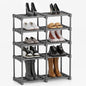 homyfort Shoe Rack Storage, 5-Tier Shoe Organizer Shelf for Closet Entryway, 10 Pairs Sturdy Shoe Stand (Grey)