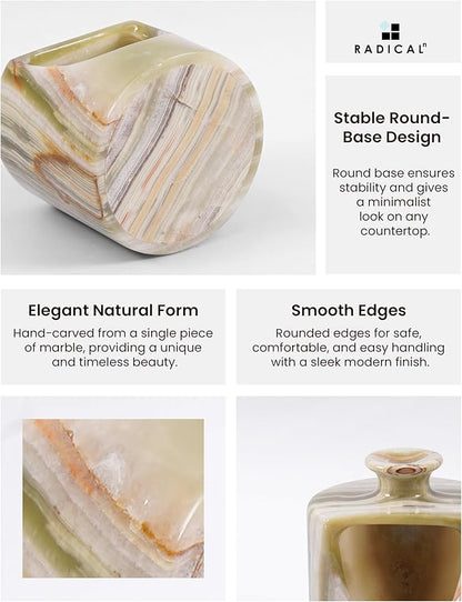 Radicaln Marble Salt Cellar 4.5" Inch Green Handmade Salt Jar & Table Pig Salt Cellar Storage For Kitchen Countertop, Ideal Salt Container, Salt Dish & Sugar Bowl For Table