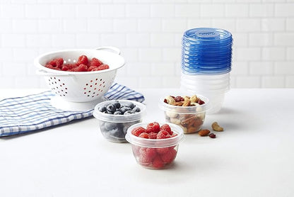 Glad GladWare Mini Round Food Storage Containers with Lids, Small BPA Free Reusable Plastic Snack Containers with Lock Tight Seal for Lunch, Portion Control, and On the Go, 4 Oz, 8 Count - 12 Pack