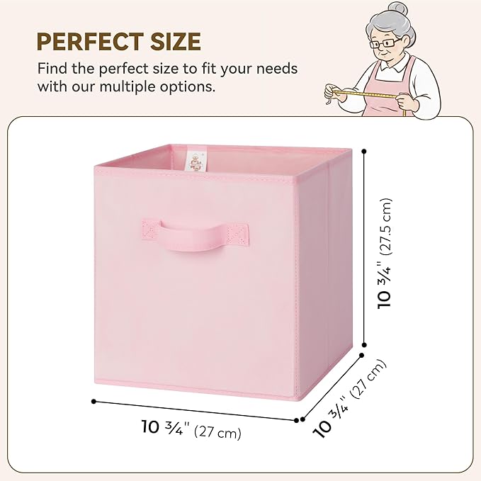 GRANNY SAYS 11 Inch Cube Storage Bins, Cube Storage Organizer, Fabric Collapsible Storage Bins with Handle, Storage Cubes for Shelves, Closet, Pink Gradient, 8-Pack