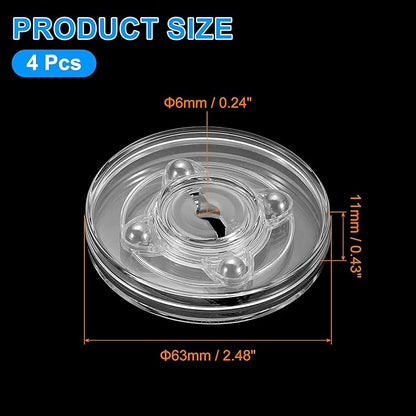 uxcell 4Pcs Acrylic Lazy Susan Turntable, 2.5 Inch Clear Turntable Organizer Ball Bearing 360 Degree Rotating Tray for Spice Rack Table Cake Kitchen Pantry Decorating Bathrooms