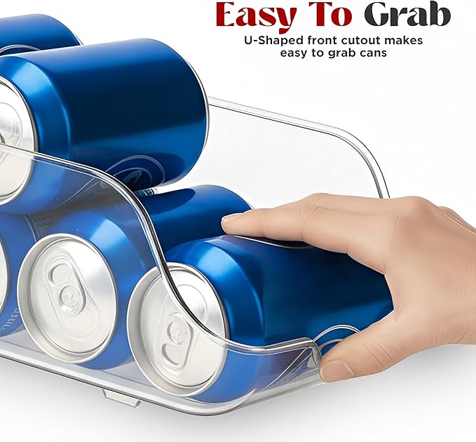 Utopia Kitchen Soda Can Organizer and Dispenser for Refrigerator/Pantry - Durable Can Storage Organizer Fridge & Kitchen Organization - (Clear, Set of 4)