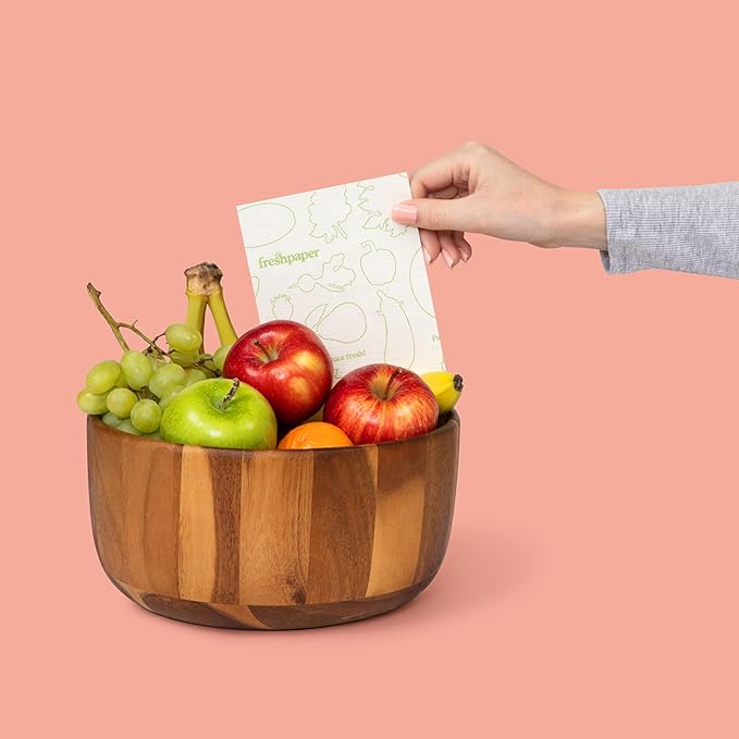 FRESHPAPER Keeps Fruits & Vegetables Fresh for 2-4x Longer, 16 Reusable Food Saver Sheets for Produce (2 Packs), Made in the USA