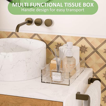 Clear Toilet Basket Tank Tray, Acrylic Bathroom Basket, Back of Toilet Organizer for Paper Storage, Anti-slip and Moisture-proof