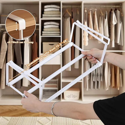2 Pcs Expandable Shoe Rack Organizer for Closet,Adjustable Hanging Shoe Rack & Under Cabinet Shelf Under Shelf Storage for Shoes or Clothing Storage and Organization Save Space