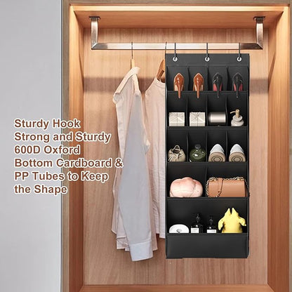 Yosoo Health Gear Pockets Over The Door Shoe Hanging for Closet, Premium Clear Rack Space Saving Storage Holder, Closet Hanger, Hangs on Closets Shoes, Accessories Door, Shoes Organizers Holder