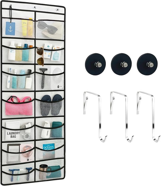 Magnetic Cruise Organizer, 14 Large Durable Pockets Over The Door Organizer For Cruise Ships, Magnetic & Hanging Cruise Organizer, Cruise Essentials 2026 （ 67" x 21.6"）