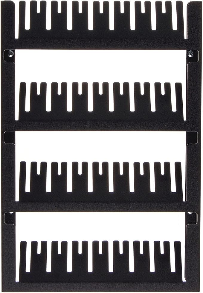 Angelynn's Wall Mounted Large Statement Finger Ring Holder Display, Cufflink/Cuff Link Storage, Hanging Closet Body Jewelry Organizer Men and Women, Jaymes Black 9" x13 1/4"
