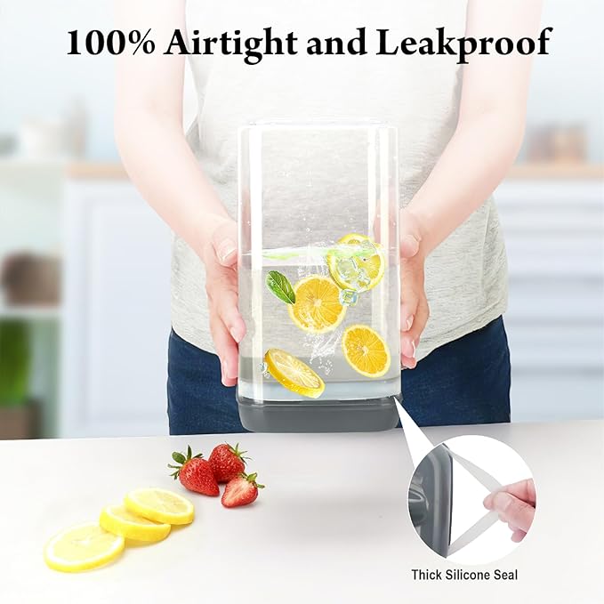 Dishwasher Pod Holder with Lid Laundry Pods Organizer 1.7L Large Capacity Airtight Food Storage Container, Clear Plastic Pantry Organization