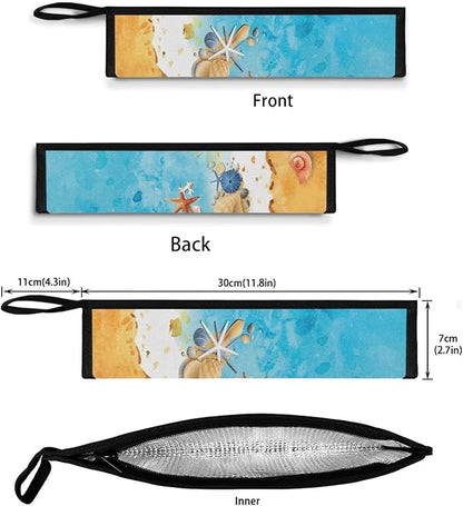 COEQINE Beach Starfish Utensil Holder For Kitchen Counter Silverware Bag Portable Leak-proof Lightweight Washable Soft Fabric Fork Spoon Knife Organizer With Handles