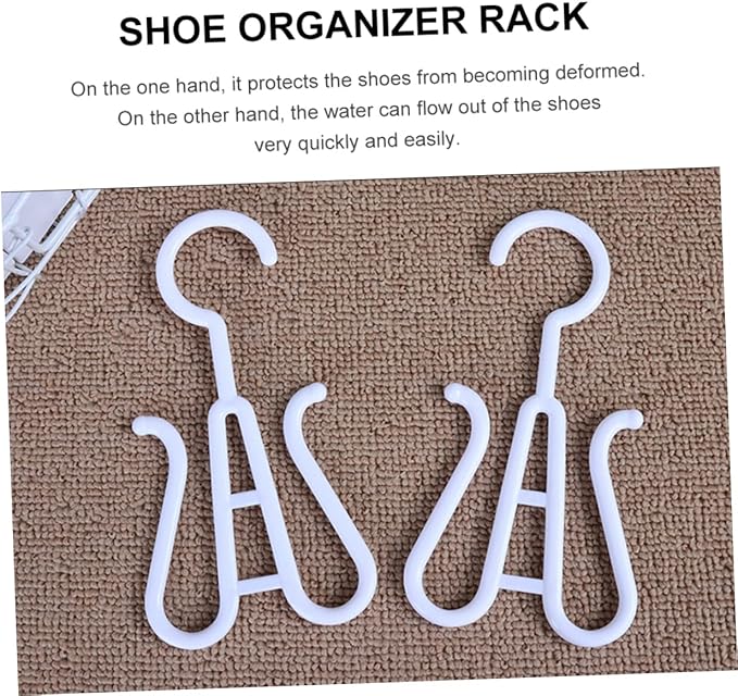 Homoyoyo 10Pcs Plastic Shoe Drying Hooks Multi Functional Shoes Hanging Organizer for Home Easy to Drain