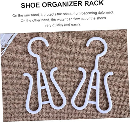 Homoyoyo 10Pcs Plastic Shoe Drying Hooks Multi Functional Shoes Hanging Organizer for Home Easy to Drain