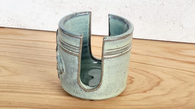 Fleur De Lis Sponge Holder for Sink White French Country Farmhouse Decor Compact Handmade Drain Rack (Green)