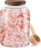 74 oz Glass Bath Salt Jar, Bath Salt Container with Wooden Lid& Scoop, Bathroom Organizers, Airtight Storage Bathtub Accessories for Women