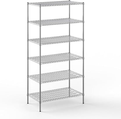 24" Deep x 42" Wide x 86" Height Wire Shelving Kit | 6-Tier | NSF Commercial Storage Rack Unit