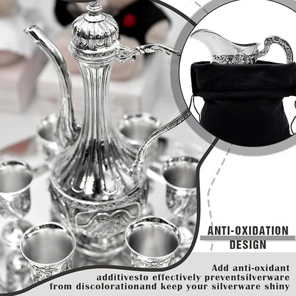 Fumete 8 Pcs Silver Storage Bags Anti Tarnish Storage Bags 18" x 18" 9" x 11.8" Silver Protector for Jewelry Silverware Protection Resistant Tarnish for Silverware Flatware(Black)