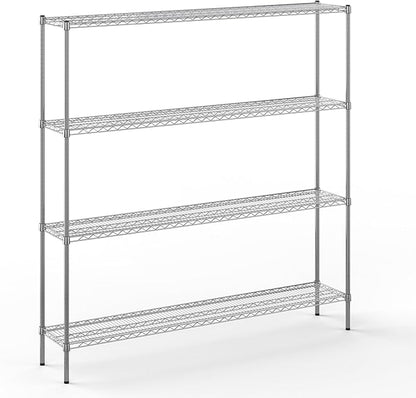 14" Deep x 72" Wide x 74" Height Wire Shelving Kit | 4-Tier | NSF Commercial Storage Rack Unit