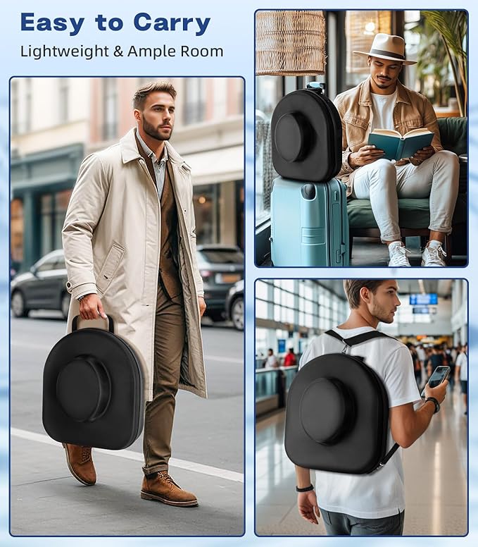 Hat Can for Cowboy Travel Extra Large, Waterproof Hard Case Box Storage for Fedora Panama Tweed Cap Holder Organizer Carrier with Adjustable Carry Strap, Men's Western Gifts, Large Grey Interior