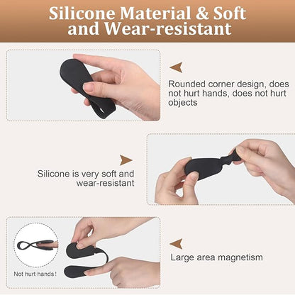 Fikoksol Magnetic Hat Clip 2-Pack - The Black Hat Clip for Travel on Bag, Magnetic Hat Clips for Bag, and Secure Hat Holder for Travel on Caps & Beach Hats, Vacation Essentials