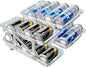 Xicennego Set of 2 Adjustable Soda Can Organizer for Refrigerator, Cabinets, Countertops, Beverage Can Dispenser for Fridge, for Standard Cans, Skinny Cans, And Tall Cans (Blue)