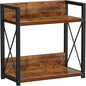 Giikin Kitchen Counter Shelf, Kitchen Countertop Organizer, 2 Tier Spice Rack for Counter, Wood Coffee Bar Organizer for Coffee Station (Brown, L)