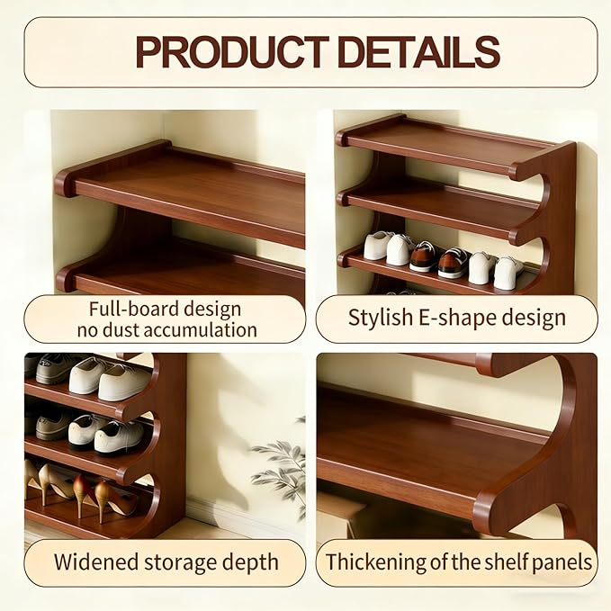 39" Bamboo Shoe Rack - Vertical Shoe Organizer Rack for Small Space, Narrow Shoe Tower for Closet, Entryway, Corner, Tall Shoe Shelf with Removable Shelves, Flexible Storage Shelf for Saving Space