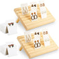 Marsui 62 Pcs Wood Earring Display Stand Earring Card Display 2 Sets of Holder with Cards Jewelry Stands for Selling