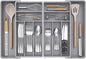 Lifewit Silverware Drawer Organizer, Expandable BPA Free Plastic Utensil Tray for Kitchen, Adjustable Flatware Cutlery Holder for Spoons Forks Knives, 18- 28 x 16.7", Gray