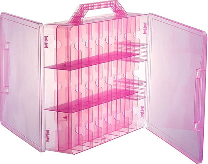 Foraineam 2 Pack Double Side Nail Polish Organizer Transparent Nail Tools Holder Box Portable Universal Nail Polish Carrying Case with 8 Adjustable Dividers for Storage Display