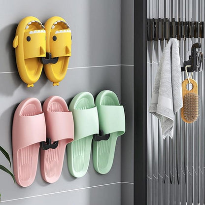Shoes Holder Hook, Wall Adhesive Slipper Holder, Space-Saving Shoe Hook, Wall-Mounted Flip-Flop Holder, Slippers Hanging Hook Rack, Modern Non-Drilling Footwear Organizer for Entryway, Closet, Dorm