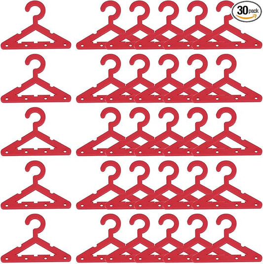 PATIKIL 30pcs Clothes Hanger Earring Holder, Mini Acrylic Coat Hangers Earring Hangers Hanger Rack Small for Earring Holder Organizer Stand Studs, Red