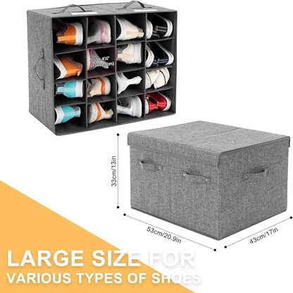 for Shoe Storage Organizer for Closet Fits 16 Pairs, Large Shoe Storage Box Bins