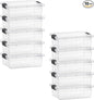 Superio Clear Storage Box with Lid, 2.3 Quart Plastic Container Bins for Organizing, Stackable Crates, BPA Free, Non Toxic, Odor Free, Organizers for Home, Office, School, and Dorm, 10 Pack